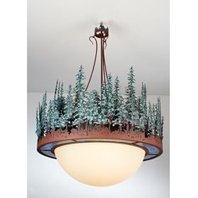 Meyda Tiffany 50871 36 Inch W Round Pine Lake Inverted Pendant