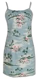 Empire Mini Sundress - Women's Plumeria Island Spaghetti Strap Hawaiian Aloha Form Fitting Sun Dress