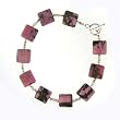 Anna Perrone Rhodonite Beaded Bracelet Finished with .925 Sterling Silver