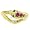 14K Gold (Choice of Yellow or Rose Gold) Snake Ring set with Ruby & Sapphire with Snake Scaling - Finger Sizes 5 to 12 Available