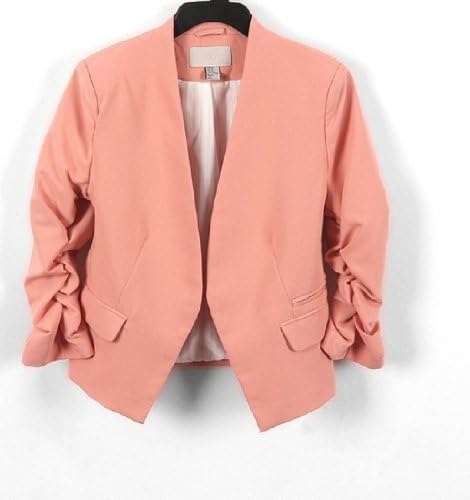Blazer Suit Long Sleeve Candy Color Short Slim Jacket Pink Color Size M,L