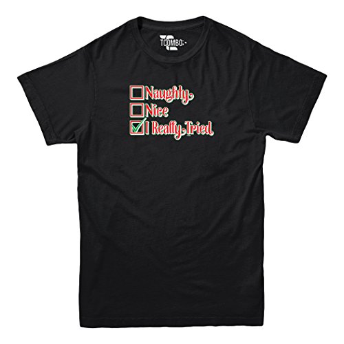 Naughty Nice I Really Tried - Christmas - YOUTH Big Boys T-shirt