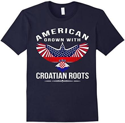 Men's American Grown With croatian Roots T-Shirt 3XL Navy