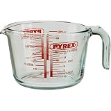 Pyrex Toughened Glassware Measuring Jug - 1Ltr - High quality glass cookware that is oven, microwave and dishwasher safe.