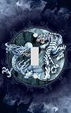 Asian Tiger and Dragon Decorative Switchplate Cover