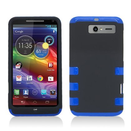 Aimo Wireless MOTXT901PCMXF002 Guerilla Armor Hybrid Case for Motorola Electrify M XT901 - Retail Packaging - Black/Blue