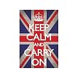 Keep Calm and Carry On (Motivational, Union Jack Flag) Art Poster Print - 24x36