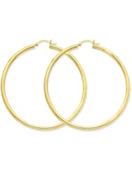 14k Yellow Gold Polished 3mm Round Hoop Earrings. Gold Wt- 4.96g. 60mm Diameter
