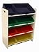 Beck Children's Wooden Toy Bin Organizer with Fabric Bins