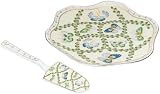 Yedi Houseware Classic Coffee and Tea Butterfly Cake Plate with Server, Green