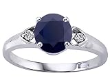 1.71 cts Genuine Round Black Sapphire Ring - 14kt White or Yellow Gold