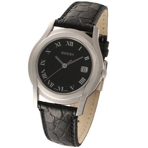 GUCCI (グッチ) 腕時計 5500M YA055301 黒革 ブラック メンズ [並行輸入品]