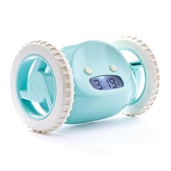 Clocky Alarm Clock On Wheels, Aqua