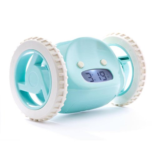 Clocky Alarm Clock On Wheels, Aqua
