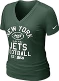 New York Jets Women's Green Nike Team Established V-Neck T-Shirt