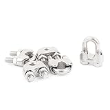 uxcell ワイヤロープクリップ　サドルクランプ　M5スレッド 304ステンレス製　5個入