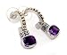 2 Tone Oval Amethyst Earrings (Sterling Silver)
