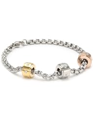 Stainless Steel Bracelet with Tricolor Charms Bracelet