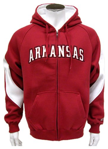 Buy Arkansas Razorbacks Mens Varsity Full Zip Fleece Hoodie by Colosseum Athletics