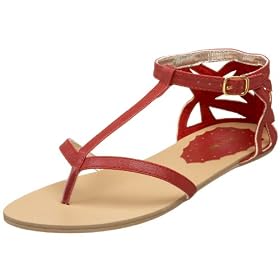 Buy Miss Me Ladies Emboss-2 Roman T Strap Flat Sandal by Miss Me