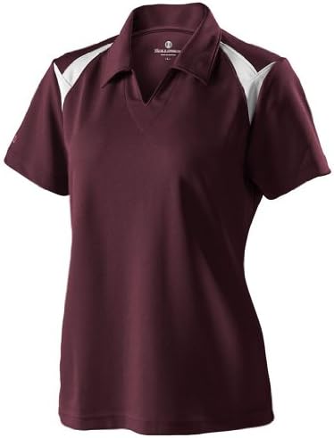 Holloway Dry-Excel Ladies Laser Shirt (Medium, Maroon/White)