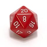 Chessex Opaque 34mm d20 Dice, Red with White numbers