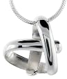 Beautiful Sterling Silver Love Knot Floating Heart, 5/8 in. X 5/8 in.