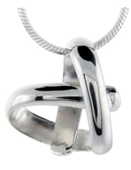 Sterling Silver Love Knot Floating Heart Flawless Quality, 5/8 x 5/8 inch wide