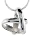 Beautiful Sterling Silver Love Knot Floating Heart, 5/8 in. X 5/8 in.