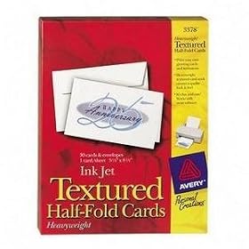 Avery 3378 Personal creations textured heavyweight 1 2-fold cards envs, 5-1 2x8-1 2, 30 bx by Computer Accessories