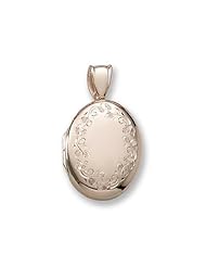 18k Premium Weight Yellow Gold Oval Locket 5/8 inch x 3/4 inch in 18K
