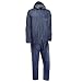Another outstanding value product manufactured and brought to you by Tenn Outdoors. This waterproof jacket trouser set is incredible value, keeping you dry when youâ?TMre out in the rain. Made with tough Polyester and PVC backing. All the seams are fully taped, meaning that these are fully waterproof. Features a fully elasticated waist, with pocket flaps on the hips that allow easy access to your own trouser pockets. Fully elasticated sleeve cuffs prevent draughts entering as you are cycling or walking. The hooded jacket has a draw cord to tighten the neck if necessary. The sleeves are generous in length, and the fit is casual. The trousers can be worn either as a trouser or over-trouser, dependant on the temperature conditions. Available in Navy Blue only, in a wide selection of sizes up to 4XL. The complete set weighs on average 820g. Over trousers by their very nature are much larger than, for example, your jeans that you may wear underneath. As a result, the crotch hangs around 3 inches lower than a normal pair of trousers or jeans. This means that the inseam lengths are quite short (the measure from crotch seam of trouser to bottom of the trousers leg). This is not the same as an inside leg measurement, and is always much shorter. Donâ?TMt be put off by a short inseam measure. Inseam measurements (NOT INSIDE LEG MEASUREMENTS) are: Small = 27.5 inch (70 cm), Medium= 28.5 inch (72.5 cm), Large= 28.5 inch (72.5 cm), XL= 29.5 inch (75 cm), XXL= 29.5 inch (75 cm), 3XL= 30.5 inch (77.5 cm), 4XL = 32 inch (81.5cm). 