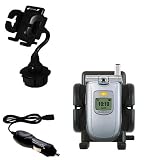 Samsung SGH-P100 Auto Cup Holder with Car Charger - Uses Gomadic TipExchange