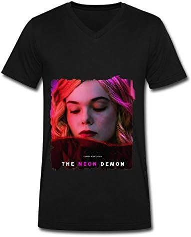 Black V Neck T Shirt For Men 2016 Horror Movie The Neon Demon Fan Logo