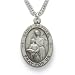 Sterling Silver 7/8" Oval Engraved St. Raphael, Patron of Blindness, Druggists Medal on 24" Chain