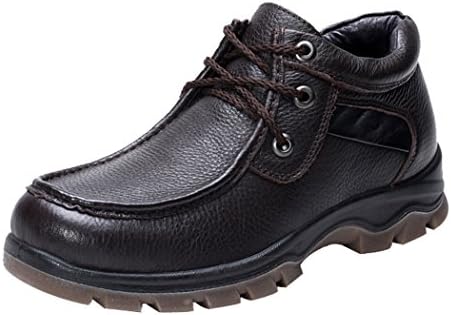Wood LinSen Christmas Men's Classic Leisure Lace Up Warm Chukka Round Toe Shoes(7.5D(M)US,brown)