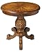 Round Walnut Finish Pineapple Accent Table