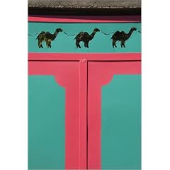 Poster 60 x 90 cm - "Camel cut-outs on pink and turquoise metal door of local house." von Martin Moos / Lonely Planet Images - auch in anderen Gr��en und als Leinwandbild erh�ltlich