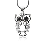 Small Clear Crystal Stud Owl Pendant Fashion Jewelry