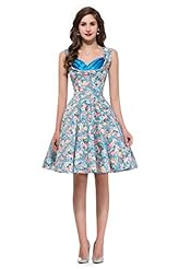 V-neck Floral Print Cocktail Sleeveless Cotton Vintage Club Dress/Homecoming Dress/Prom Dress/Party Dress/Wedding Dress 