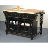 Springfield Kitchen Island with Barstools Finish: Black