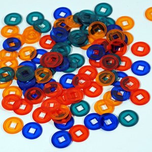 Childrens Toyshop  Toys : Mahjong money, plastic assorted colors, 100 per pack