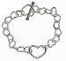Sterling Silver Heart Link Heart Toggle Bracelet