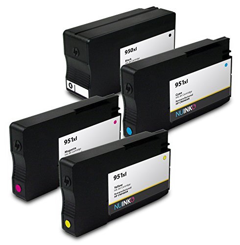 NUINKO 4 Pack Replacement HP 950XL HP 951XL Ink Cartridge for HP OfficeJet Pro 8600 8610 8600 8620 8100 276dw (1 Black 1 Cyan 1 Magenta 1 Yellow)