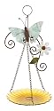 Sunset Vista Designs Garden Essentials Paisley Butterfly Yellow Glass Birdfeeder, 19-Inch Long and 9-Inch Diameter