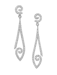 18k WHITE GOLD WOMENS EARRING LE-4797 DIAMOND 1.45CT TW