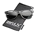 zeroUV Classic Eyewear 80's Retro Large Horn Rimmed Style Sunglasses (Black/Glass Lens)