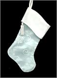 18.5 Blue & White Flocked Organza & Velvet Christmas Stocking