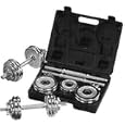 SunFitness 33lb Chrome Dumbbell Set w/ Free Case