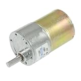 uxcell ギアモーター DC 24V 160mA 金属 電子部品 シルバートーン 1個入り